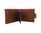 Bifold Classic Leather Wallet Spiral Brown Casual Leather Mens Wallet