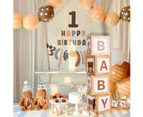 4 Sets Teddy Bear baby Boxes of Letters for Baby Shower, Clear Baby Shower Block Boxes Reveal Decorations Birthday Party