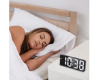 Digital Alarm Clock, LED Desk Clock, 6.5inch Large Display Electronic Clock with Snooze, Dual Alarms, Snooze, USB Charging Port -Black