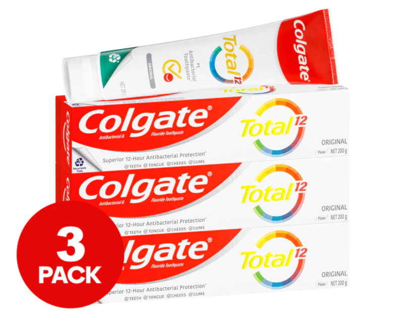3 x Colgate Total Toothpaste Original 200g