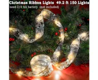 5M/16.4FT Christmas Fairy Lights,Golden Ribbon Christmas Lights Battery Operated String Lights for Christmas Tree Xmas - Cool White