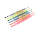 6 Pcs Watercolor Gel Pen Cute Highlighter Solid Accent Ink Maker Smooth Writing - Mixed Color