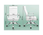 ALFORDSON Office Chair Padded Seat PU Leather White - High Back