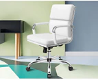 ALFORDSON Office Chair Ergonomic Paddings Executive Computer Work Seat Mid Back White