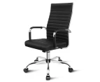 ALFORDSON Office Chair Padded Seat PU Leather Black - High Back