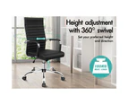 ALFORDSON Office Chair Padded Seat PU Leather Black - High Back