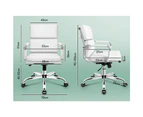 ALFORDSON Office Chair Ergonomic Paddings Executive Computer Work Seat Mid Back White