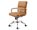 ALFORDSON Office Chair Ergonomic Paddings Brown - Mid Back