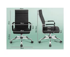 ALFORDSON Office Chair Padded Seat PU Leather Black - High Back