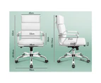 ALFORDSON Office Chair Ergonomic Paddings White - High Back