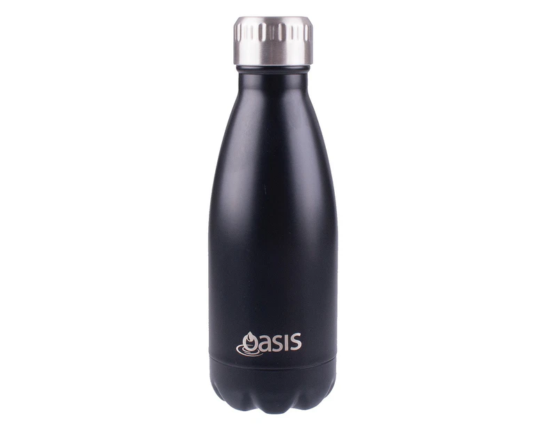 Oasis Double Wall Insulated Drink Bottle Matte Black 350ml