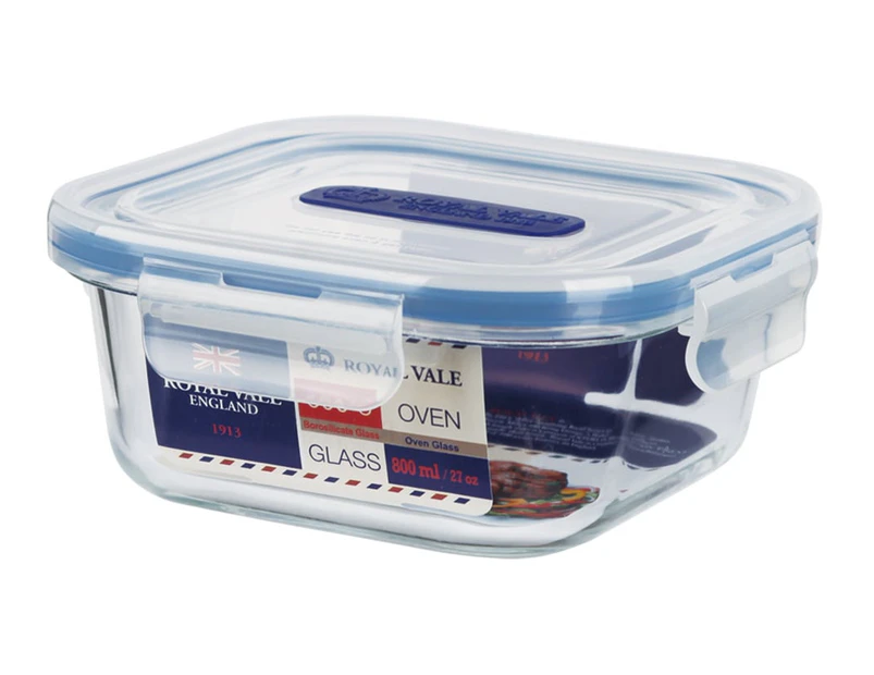 Royal Vale Glass Square Container 800ml