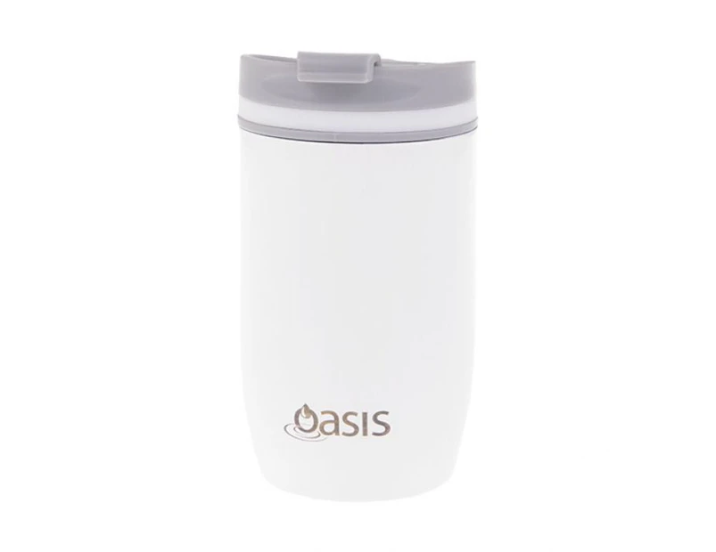 Oasis Stainless Steel Double Wall Insulated Travel Cup 300ml White
