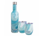Oasis Stainless Steel Double Wall Insulated Wine Traveller Gift Set of 3 Whitehaven