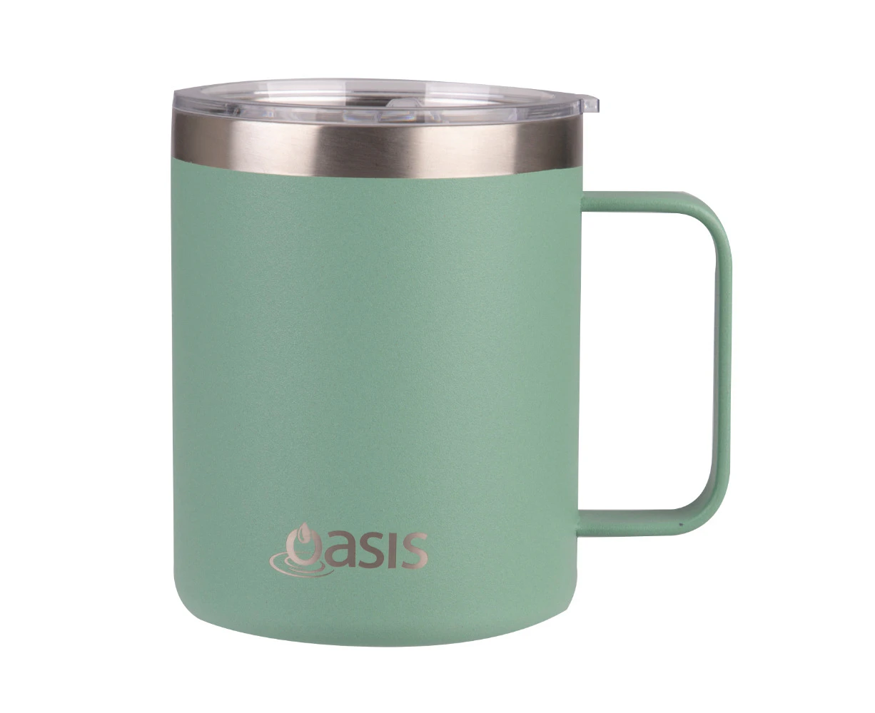 Oasis Stainless Steel Double Wall Insulated Explorer Mug 400ml Sage Green