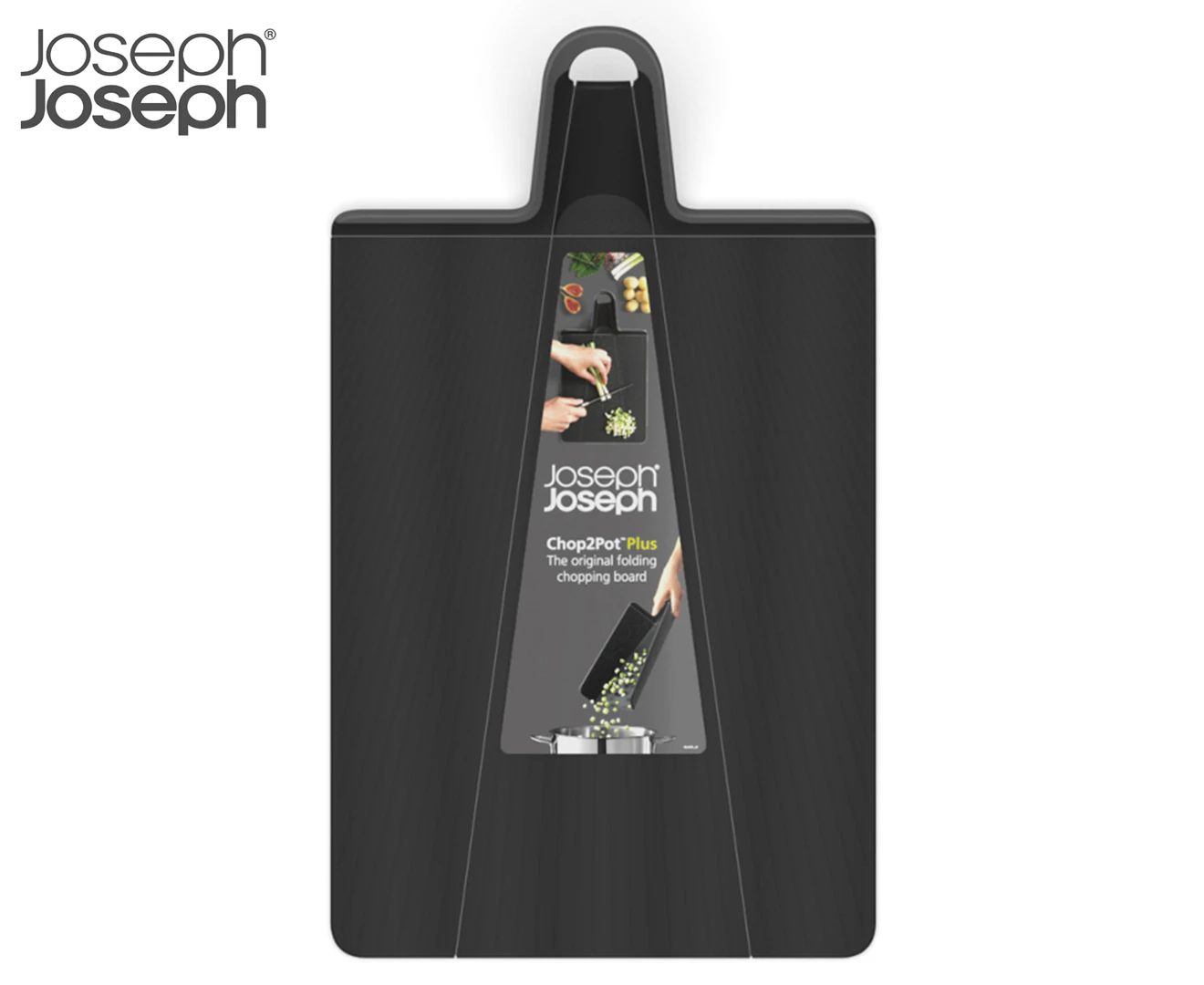 Joseph Joseph Large Chop2Pot Plus Folding Chopping Board - Black