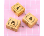 Wooden Music Box Hand-cranked Dolphin Pattern Miniature Wind Up for Birthday Valentine's Gift Christmas Decoration (Dolphin Pattern)