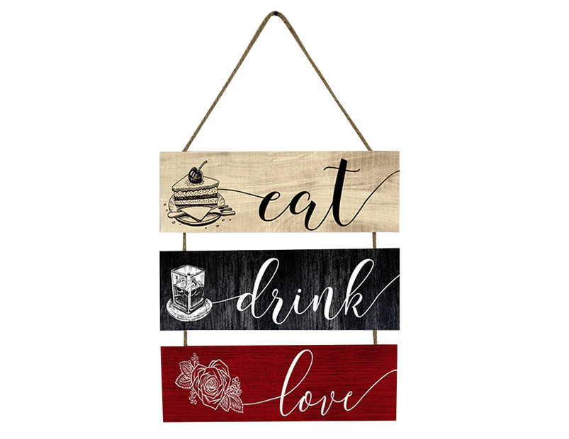 Wooden Dining Room Wall Sign Kitchen Door Wall Hanging Sign Hanging Wall Decor