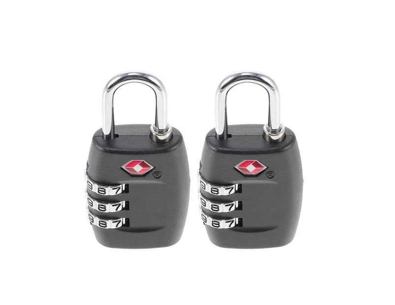 2PCS TSA335 Customs Lock Case And Bag Password Lock Customs Padlock 2 In English Version(Black)