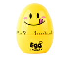 1 Pc Egg Shape Mechanical Rotate Timer Household Countdown Timer Manual Cooking Timekeeper Kitchen Reminder (Yellow)