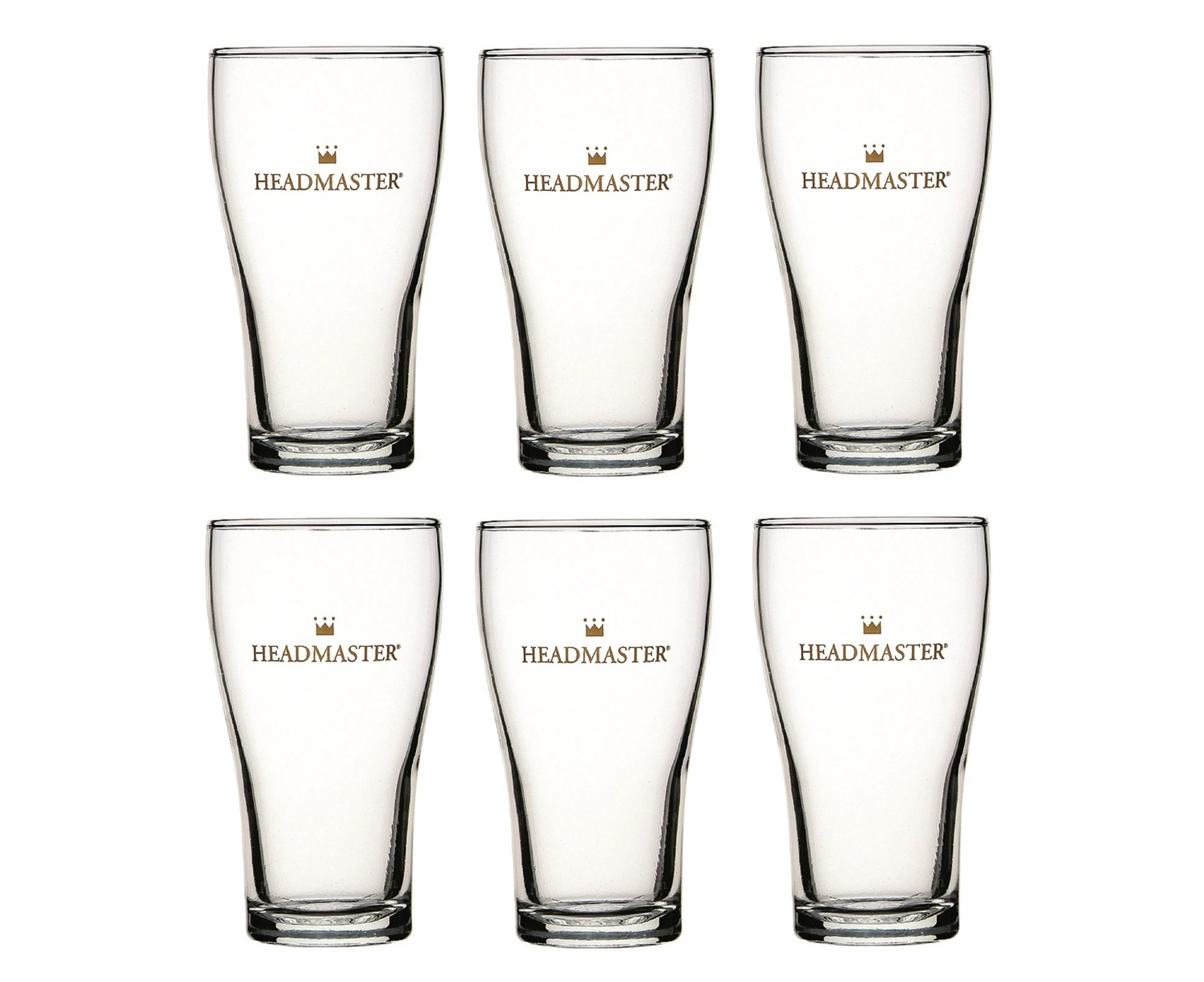 Crown Nucleated Headmaster Beer Conical Glasses 285ml - Set of 48