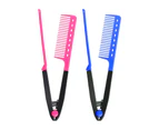 2 pcs smooth hair comb salon brush hair comb V-shaped smooth hair comb V-shaped clip design curling hair comb