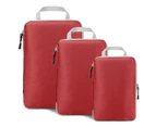 3 Pack Expandable Compression Packing Organizers Packing Cubes Travel Bag,Red(Inclues one free Gift as seen on photo)