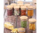 Sealed Jar With Lid - Pack Of 12 Spice Jars Storage Jars Glass Spice Jars 120Ml With High-Quality Wooden Lid Made Of Bamboo