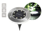 12pk New 8 LED Solar Lights Garden Outdoor (Sydney Stock) Inground Lights Waterproof Stainless Steel Buried Pathway Lights