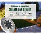 12pk New 8 LED Solar Lights Garden Outdoor (Sydney Stock) Inground Lights Waterproof Stainless Steel Buried Pathway Lights