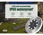 12pk New 8 LED Solar Lights Garden Outdoor (Sydney Stock) Inground Lights Waterproof Stainless Steel Buried Pathway Lights