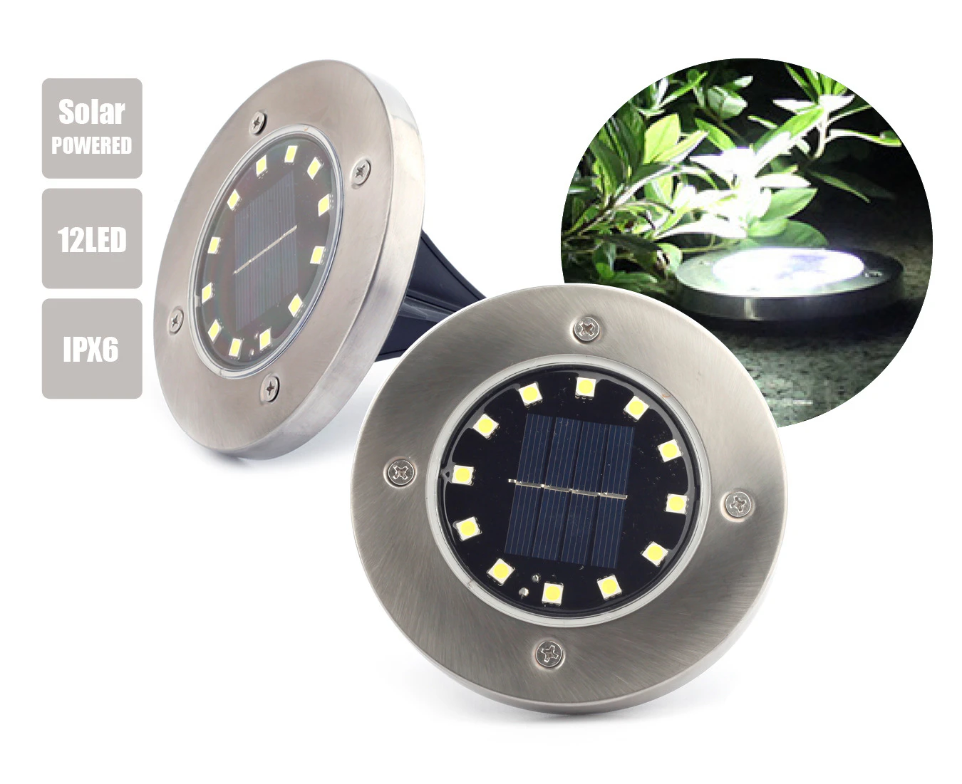 8pk New 12 LED Solar Lights Garden Outdoor (Sydney Stock) Inground Lights Waterproof Stainless Steel Buried Pathway Lights