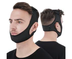 Anti Snore Chin Strap, Adjustable and Breathable Chin Strap for Snoring, Chin Straps to Keep Mouth Closed while Sleeping for Men and Women - Black