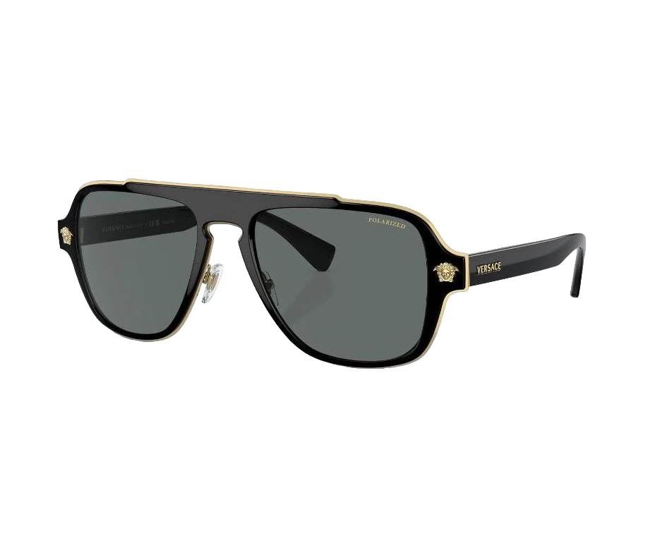 Mens Versace Sunglasses Ve2199 Black/ Dark Grey Polar Polarized Sunnies