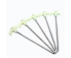 4 Pcs Fluorescent Tent Stake Pegs Garden Stakes Safe Tent Nails Steel Nail Accessories for Outdoor Camping