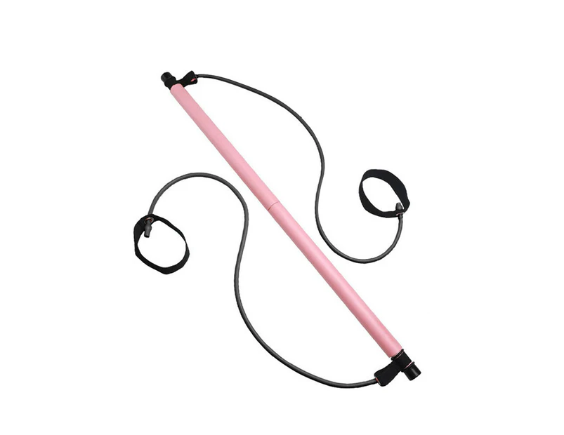 1PC Yoga Pilates Stick Resistance Bar Bodybuilding Gym Tube Loop Elastic Exercise Bar (Pink)