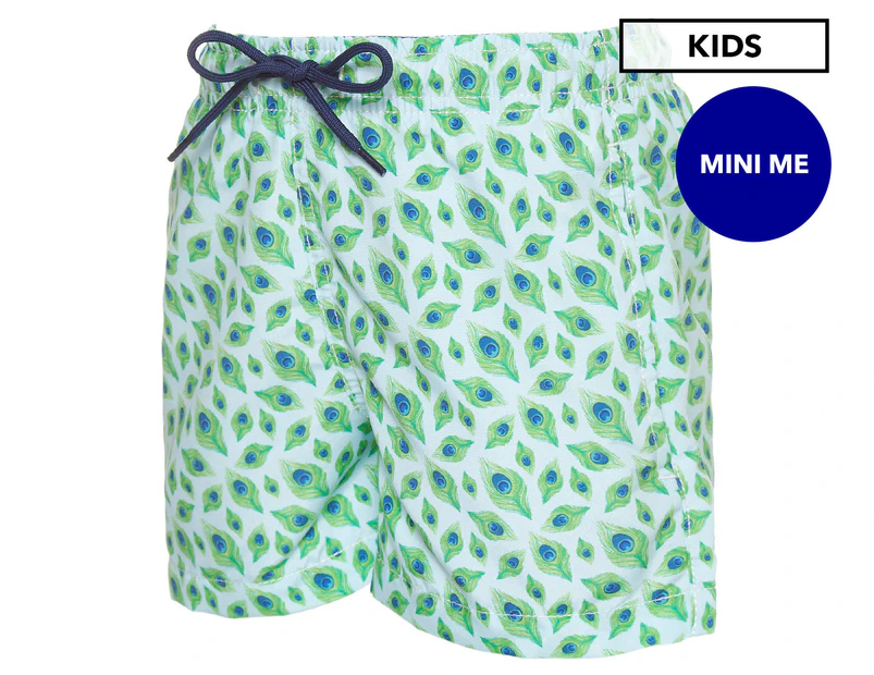 Happy Hour Boys' Green Feather Board Shorts - Green