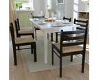 Dining Chairs 6 pcs Brown Solid Wood and Velvet