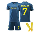 23-24 Saudi Al-Nassr FC Away Football Shirt Boys Men's Football Soccer Jersey Training Suits Ronaldo 7 Yellow Socks