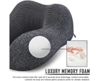 Travel Pillow Memory Foam Neck Pillow, Black Grey