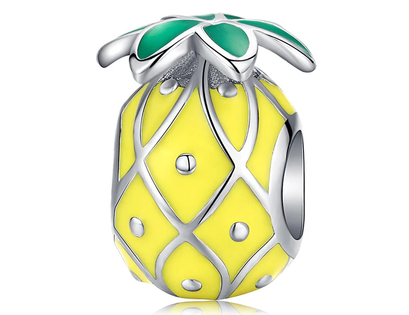 Solid 925 Sterling Silver Pineapple Fruit Pandora Inspired Charm