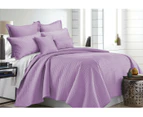 7 Piece Light Comforter Set | Coverlet Set | 7pc Summer Cool Bedspread | 2 Sizes - 6 Colours - Lavender