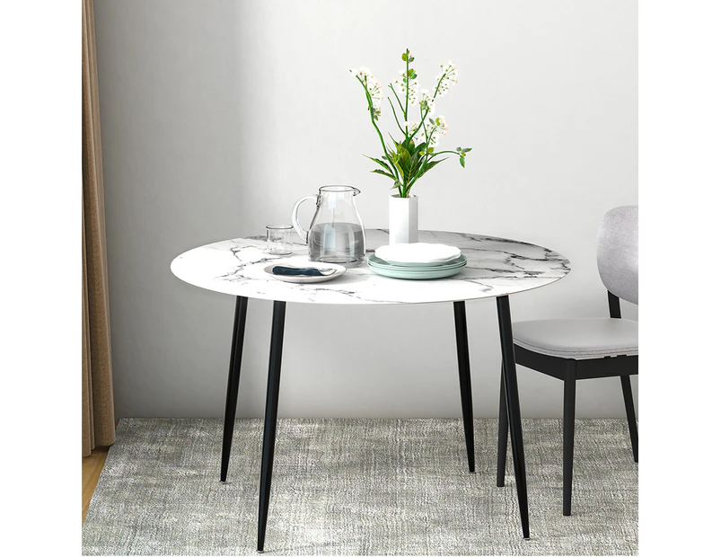 Artiss Dining Table Round Marble Effect 110CM