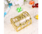 10pcs Creative Candy Box Treasure Chest Shape Sugar Containers Holder Gift Storage Case Party Supplies for Wedding (Golden)