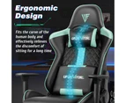 Ufurniture Gaming Chair 135° Recline Office Computer Chair Height Adjustable Racing Game Chair Ergonomic Support Headrest and Lumbar Pillow Black + Green