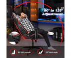 Ufurniture Gaming Chair 135° Recline Office Computer Chair Height Adjustable Racing Game Chair Ergonomic Support Headrest and Lumbar Pillow Black + Red