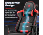 Ufurniture Gaming Chair 135° Recline Office Computer Chair Height Adjustable Racing Game Chair Ergonomic Support Headrest and Lumbar Pillow Black + Red