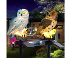 Solar Lawn Lamp, Outdoor Solar Light Garden Decoration Lamp Waterproof Pathway Lawn Garden Garden Lamps Owl Design (White)