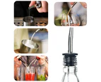 15 Pcs Stainless Steel Liquor Bottle Speed Pourers Tapered Spout with Rubber Dust Caps
