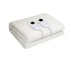Dreamz 350GSM Electric Blanket Heated Fully Fitted Fleece Pad Washable Double - White